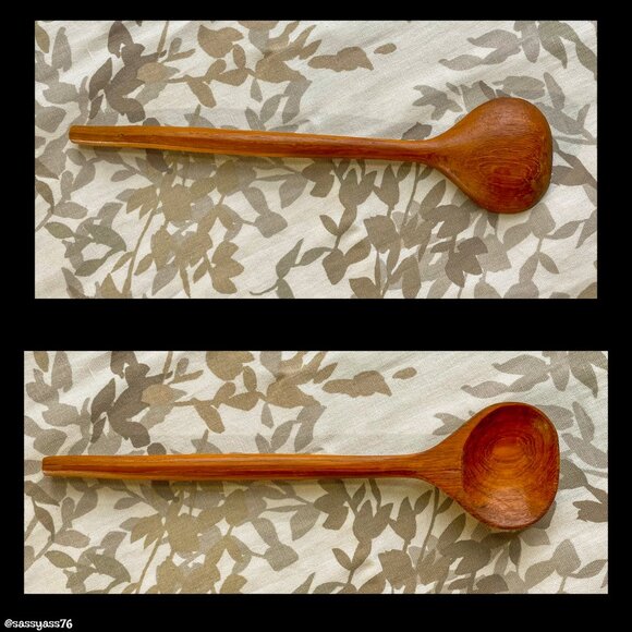 ⭐️HP⭐️VTG▪️ 70's 80's Boho Rustic Set of ASIAN WOOD Serving Bowl Spoon & 7 Bowls - Picture 4 of 10